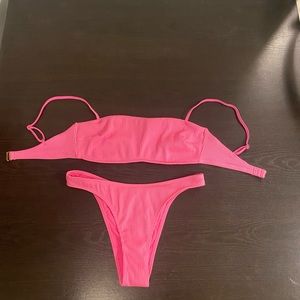 Womens Hollister Pink swim suit. Size medium both top and bottom.